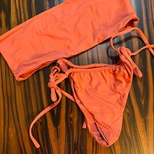 Brown Bandeau Bikini Set